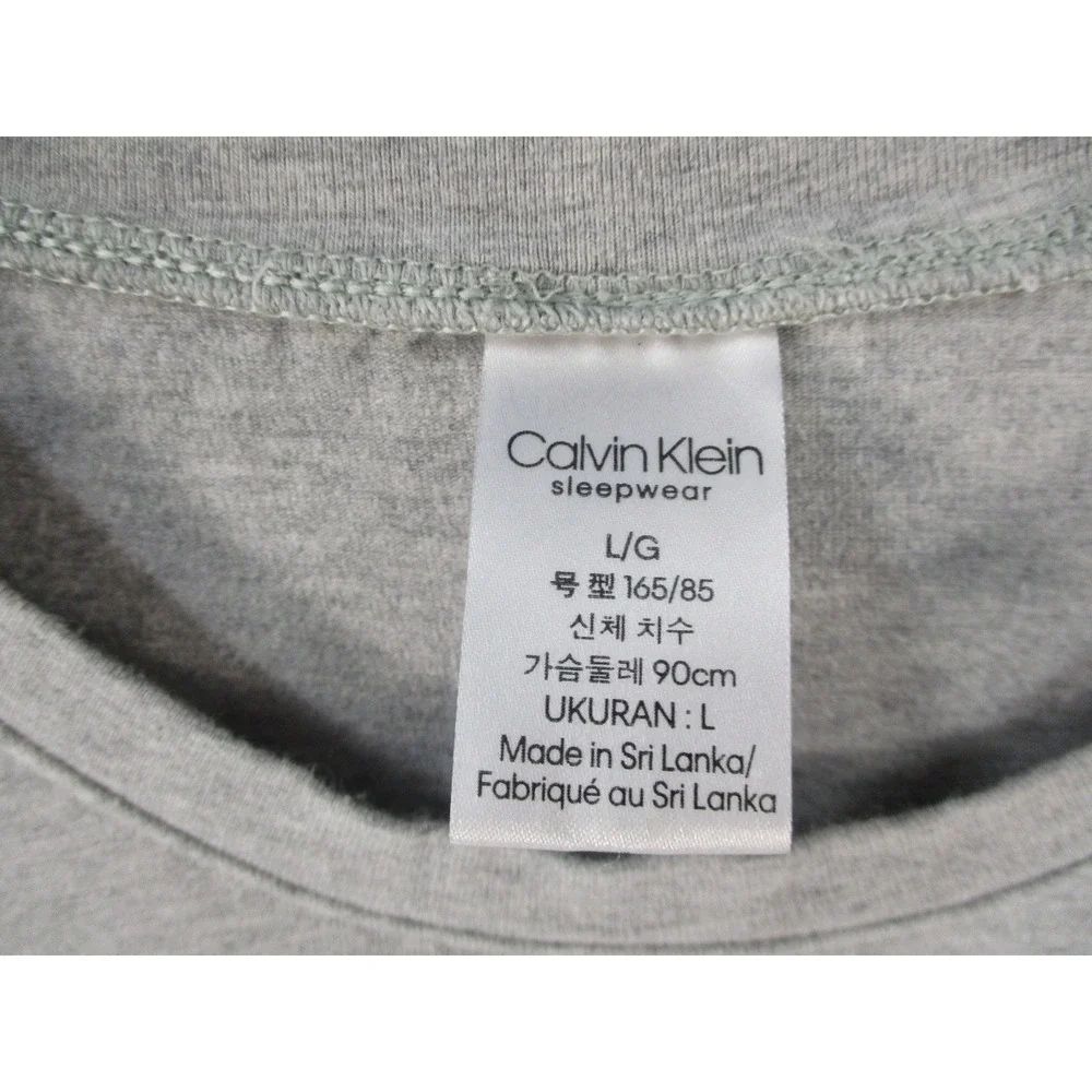 Calvin Klein Sleepwear Womens Large Gray Logo Short Sleeve T-Shirt Lounge top